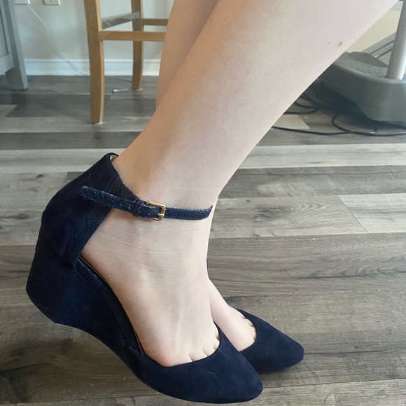 Cole Haan blue suede wedges - Picture 2 of 5